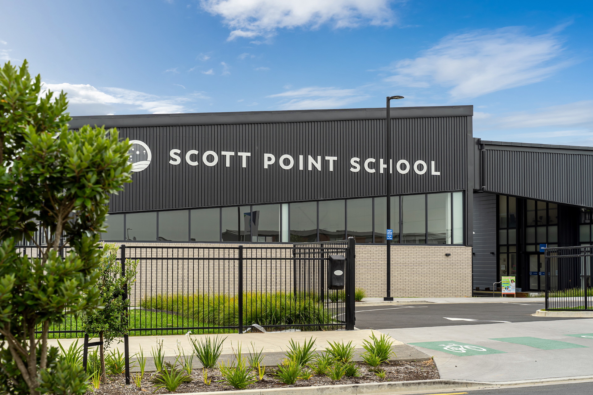 Front entrance of the new Scott Point School